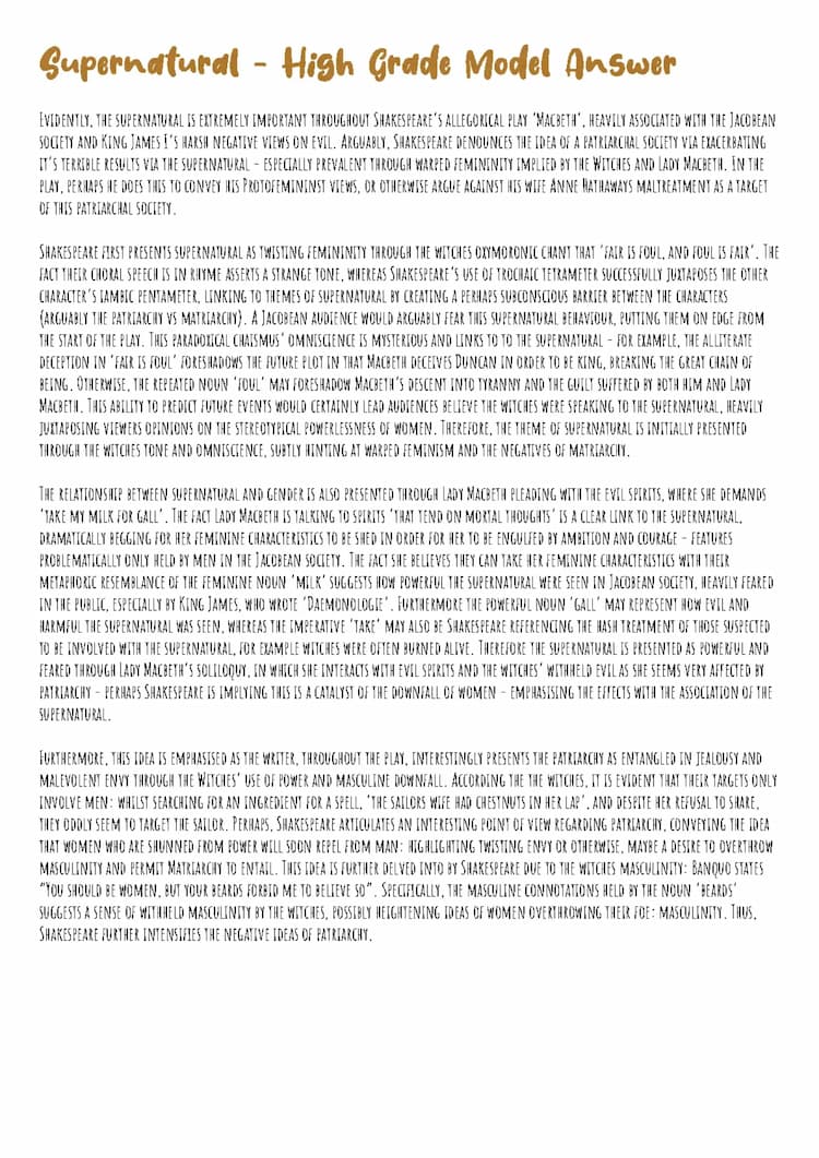Know Supernatural - Macbeth Model Answer thumbnail
