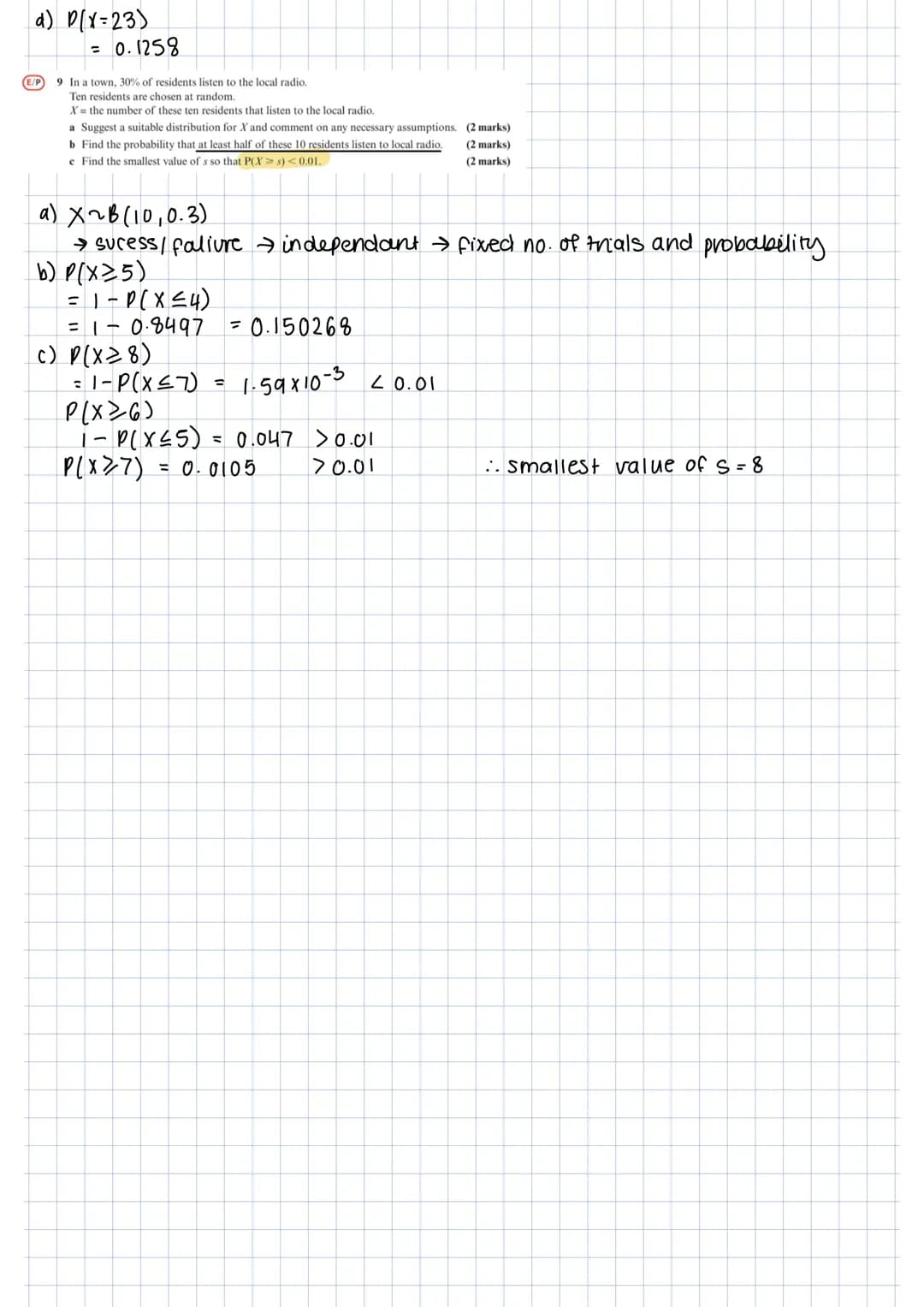 Probability Distributions
random variable i'S
sumple space
१८
1
2 3 4 56
P(X=x) 1/6 1/6 1/6 1/16 1
x
1
P(SS) 26
This spinner is spun until i