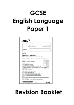 Know English language paper 1 revision booklet thumbnail