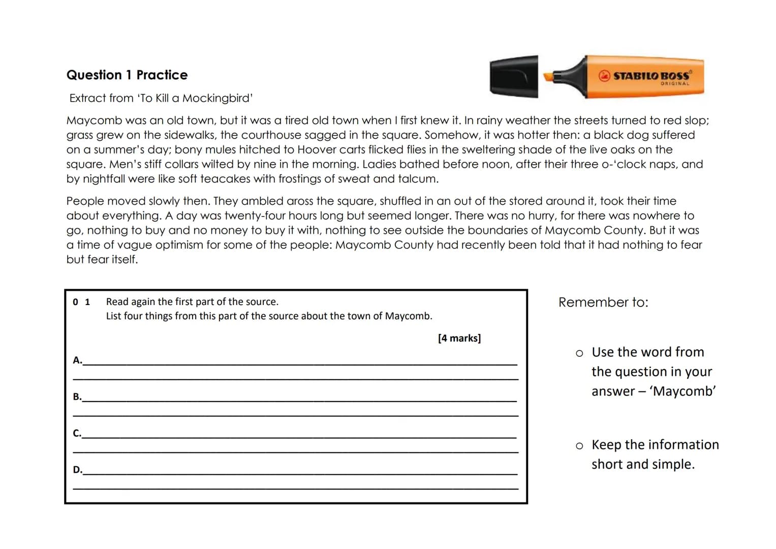 AQA
English Language
Paper 1
Please write clearly in block capitals.
Centre number
GCSE
Sumame
Forename(s)
Candidate signature
1
GCSE
ENGLIS