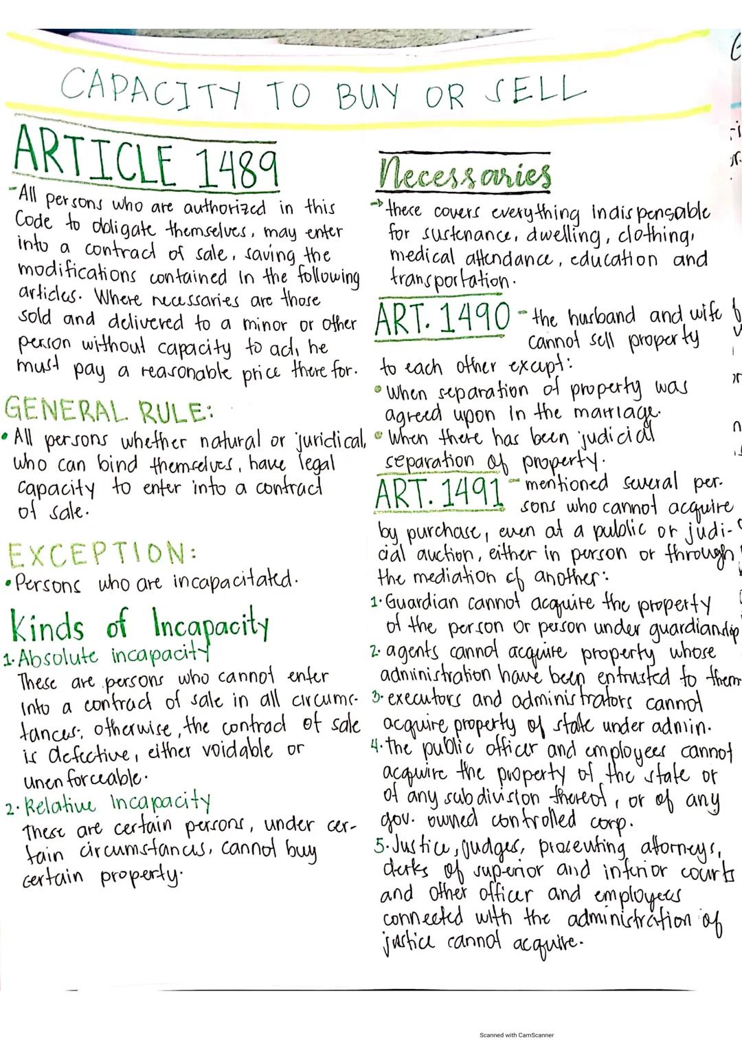 NATURE AND FORM OF THE CONTRACT
CONTRACT OF SALE Essential Elements
ART. 1458
✓
one of the con
By the contract of CONSENT of the parties. It