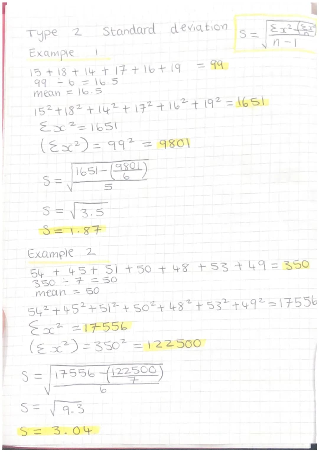 OC
number
S.D=√(x - 5)²
41
30
48
29
math
Standard
S.D
Example I
find the mean and standard deviation of
30, 41, 48, 29
30 +41 +48 + 29 = 148