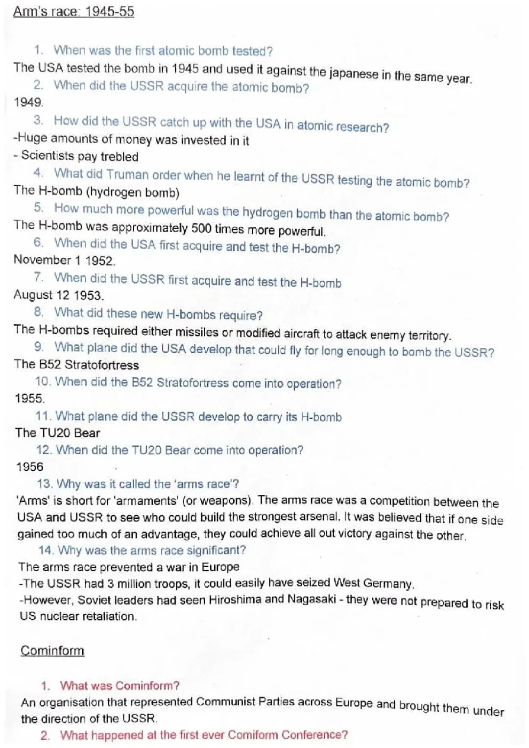 Cold War Q&A