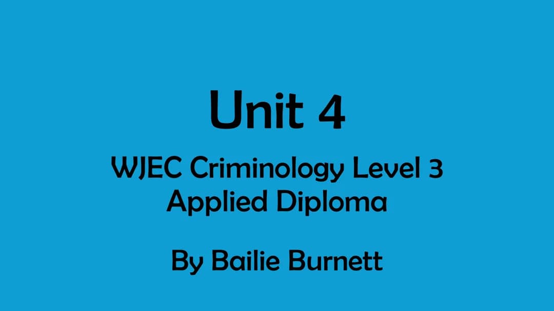 Unit 4 Criminology Coverall