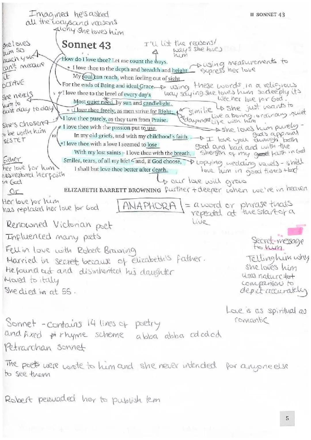 Sonnet 43 Annotation - Simple Summary and Line-by-Line Analysis