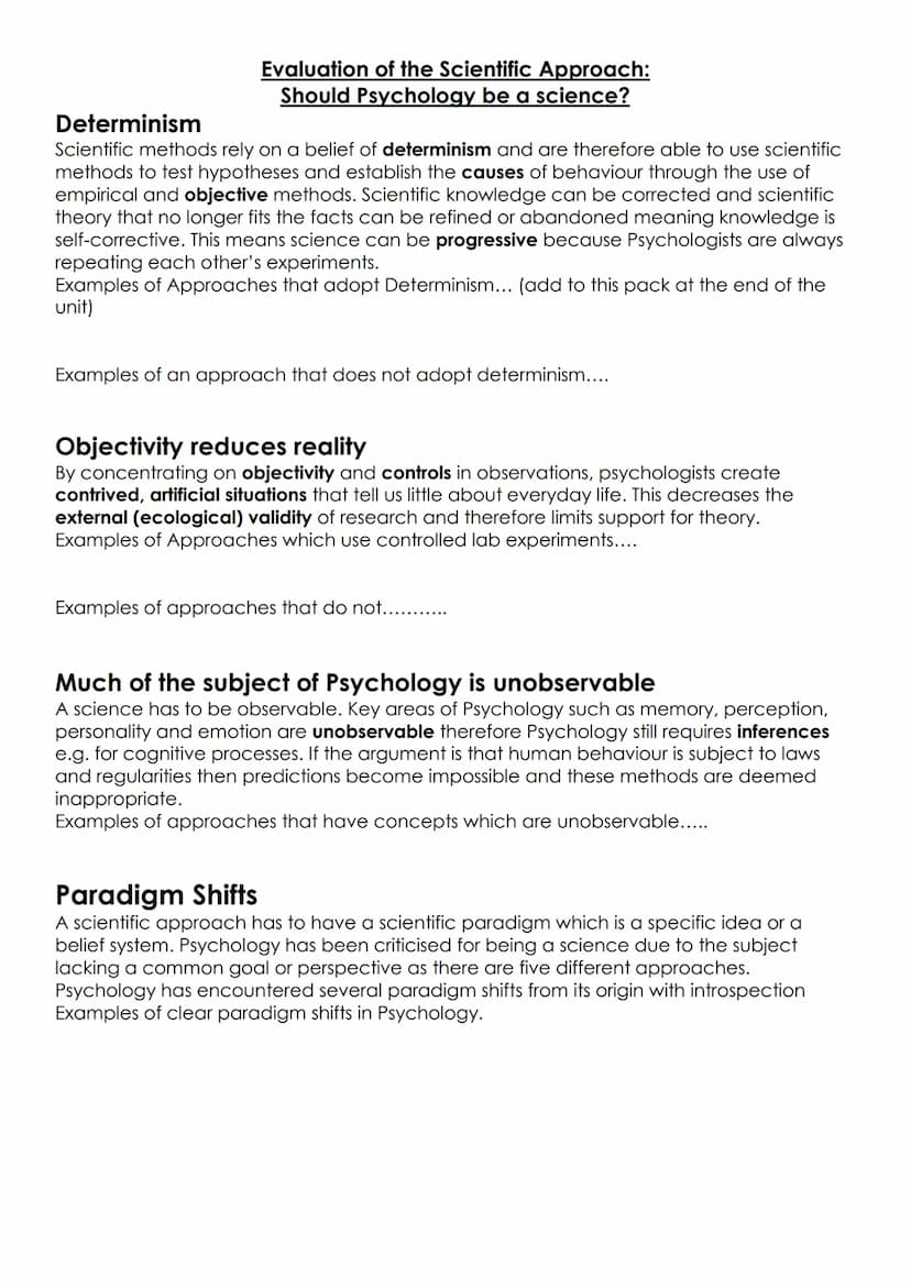 Unit 2
Approaches
Origins of Psychology:
Wundt
• Introspection
The emergence of Psychology as a science.
Learning Approaches:
The Behaviouri