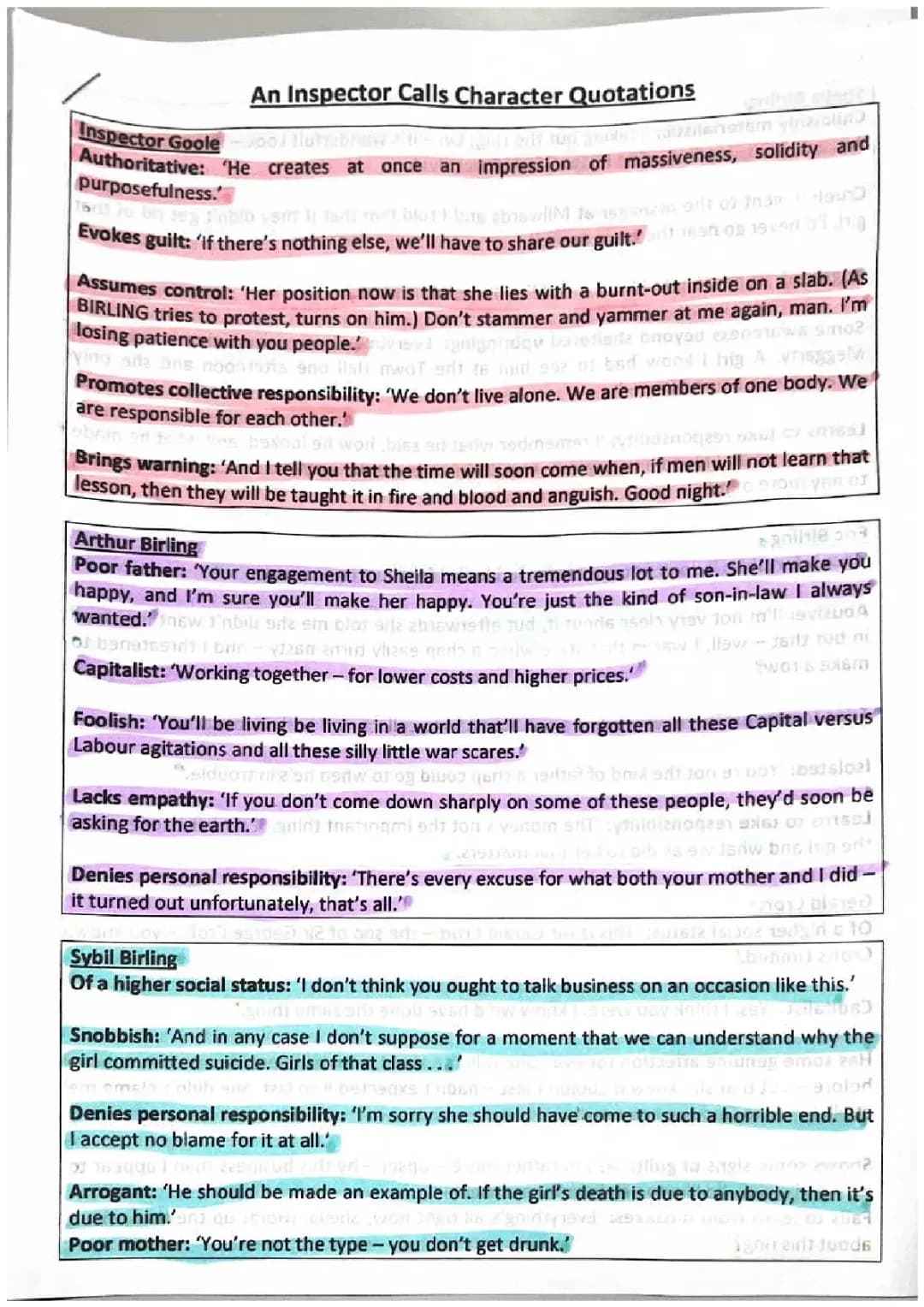 An Inspector Calls: Fun Character Quotes & Themes for Kids!