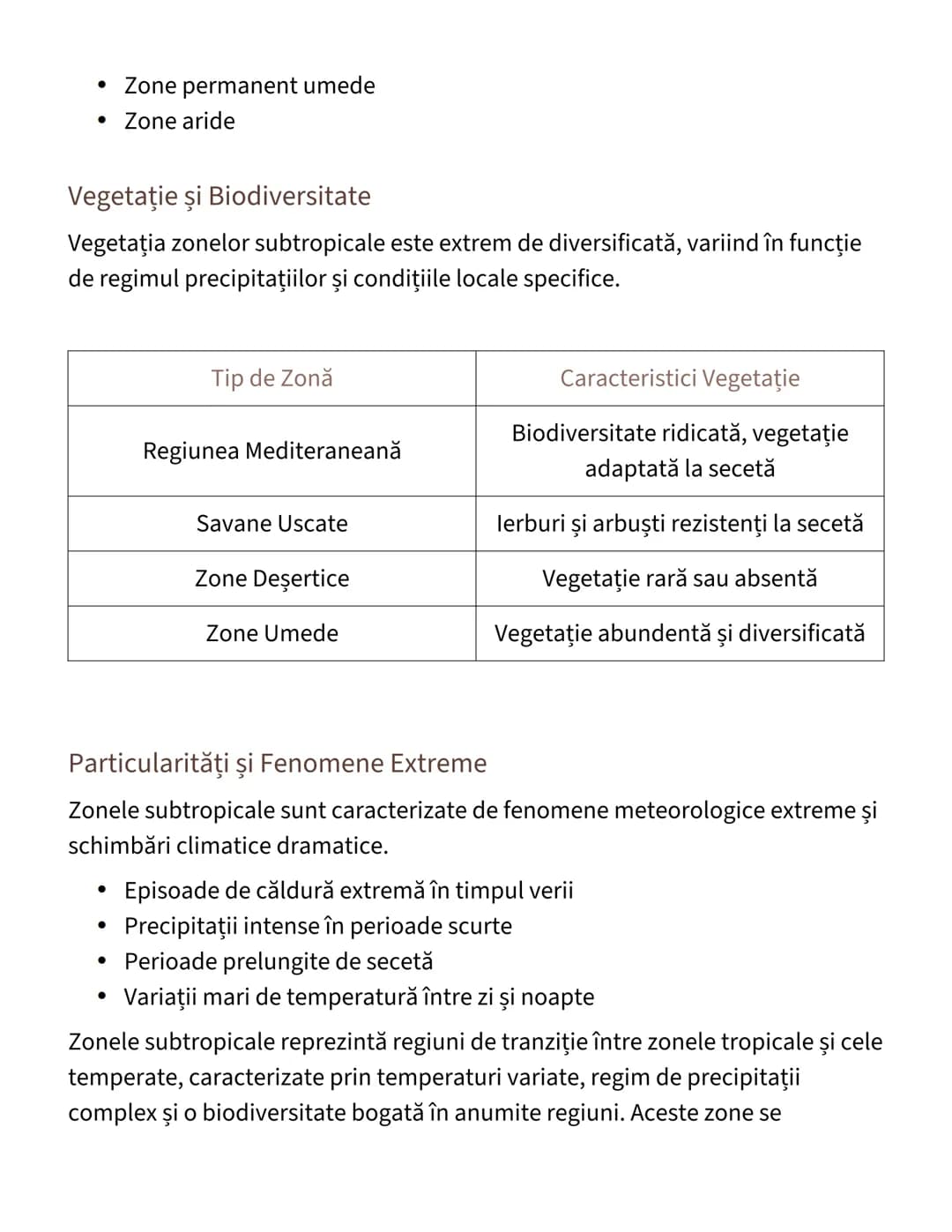 # Clima Subtropicală și Caracteristicile Sale

Poziţionare Geografică

Zonele subtropicale sunt localizate între zonele tropicale şi cele te