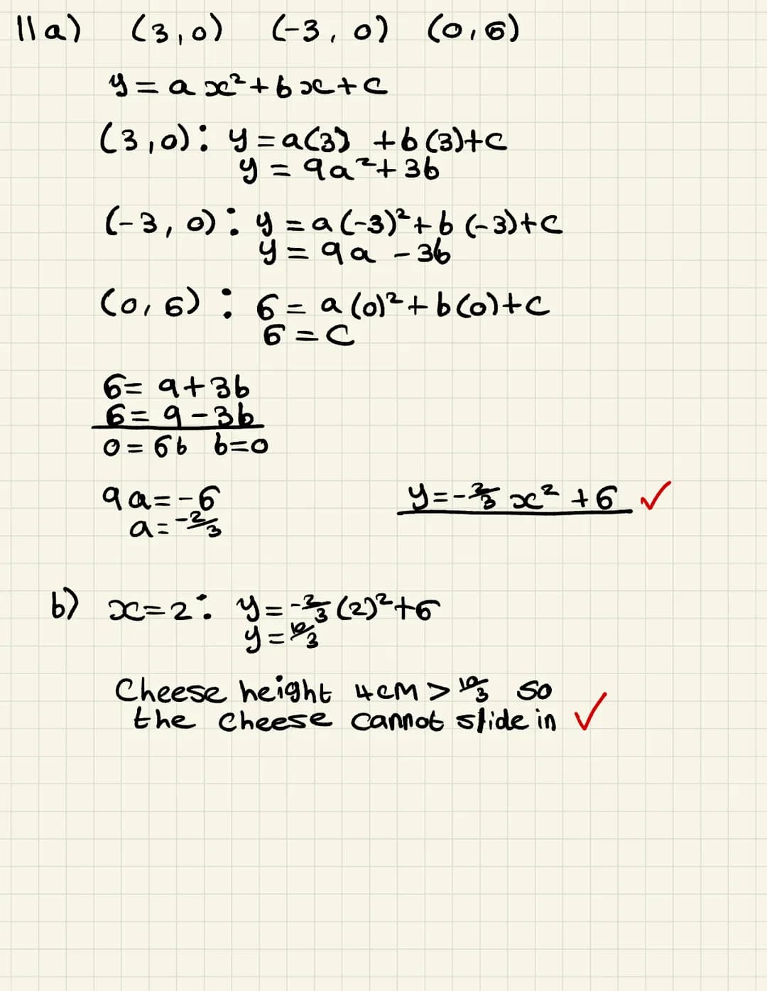 QUADRATICS AND MODELLING (TWO PAGES)
1.
2.
3.
4.
5.
6.
Use the discriminant to determine how many solutions the following
quadratics have:
a