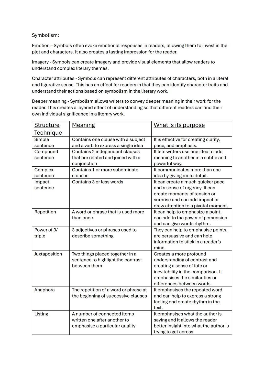 # Language Technique

| Language Technique | Meaning | What Is Its Purpose? |
|---|---|---|
| Adverb | Provides extra information about how 