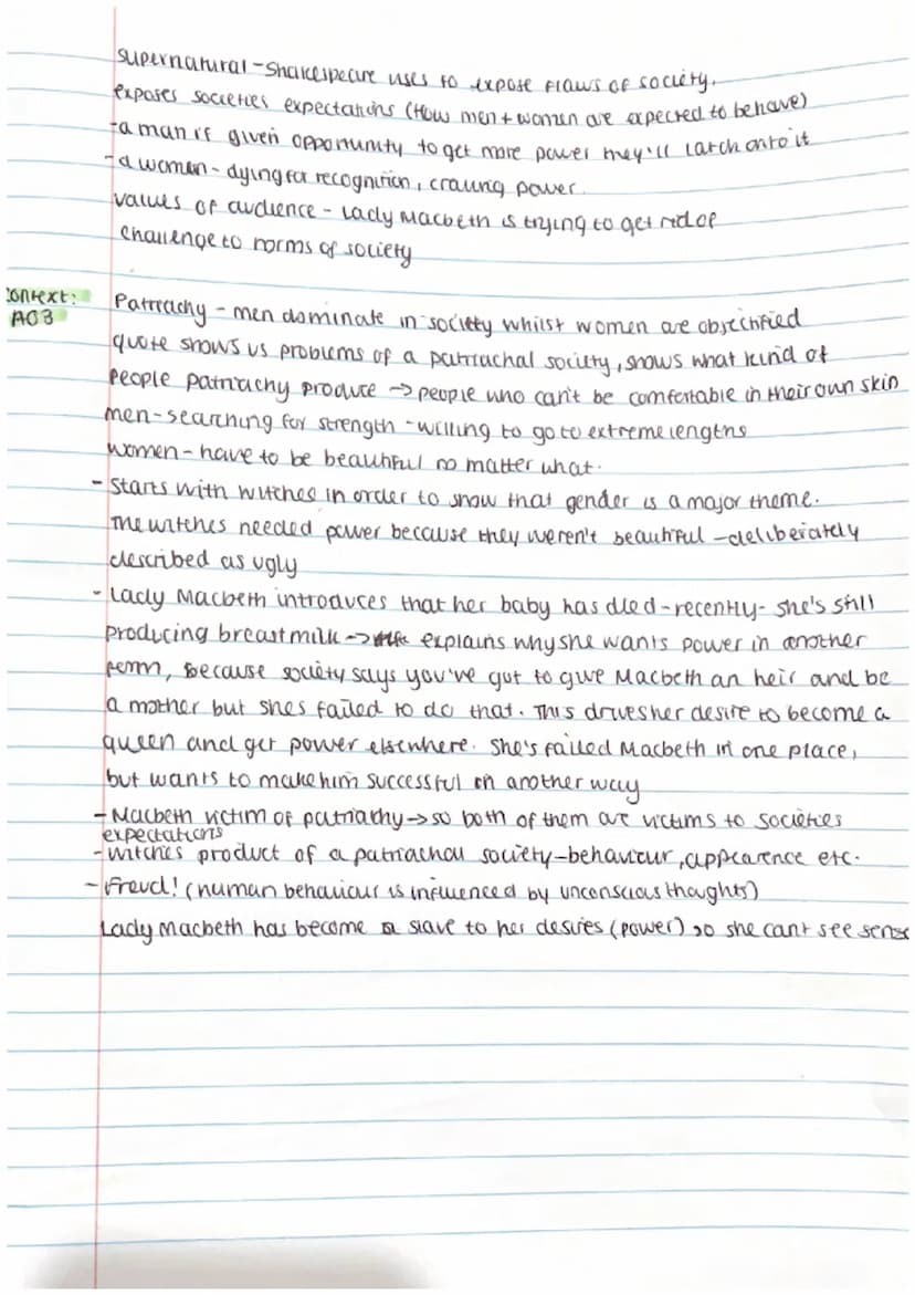 Form: Play
audience
Questions -Supernatural
linked
to
can be used:
-tady Macbeth
she
understands
task at
hand.
A02.
(language.
form and
stru