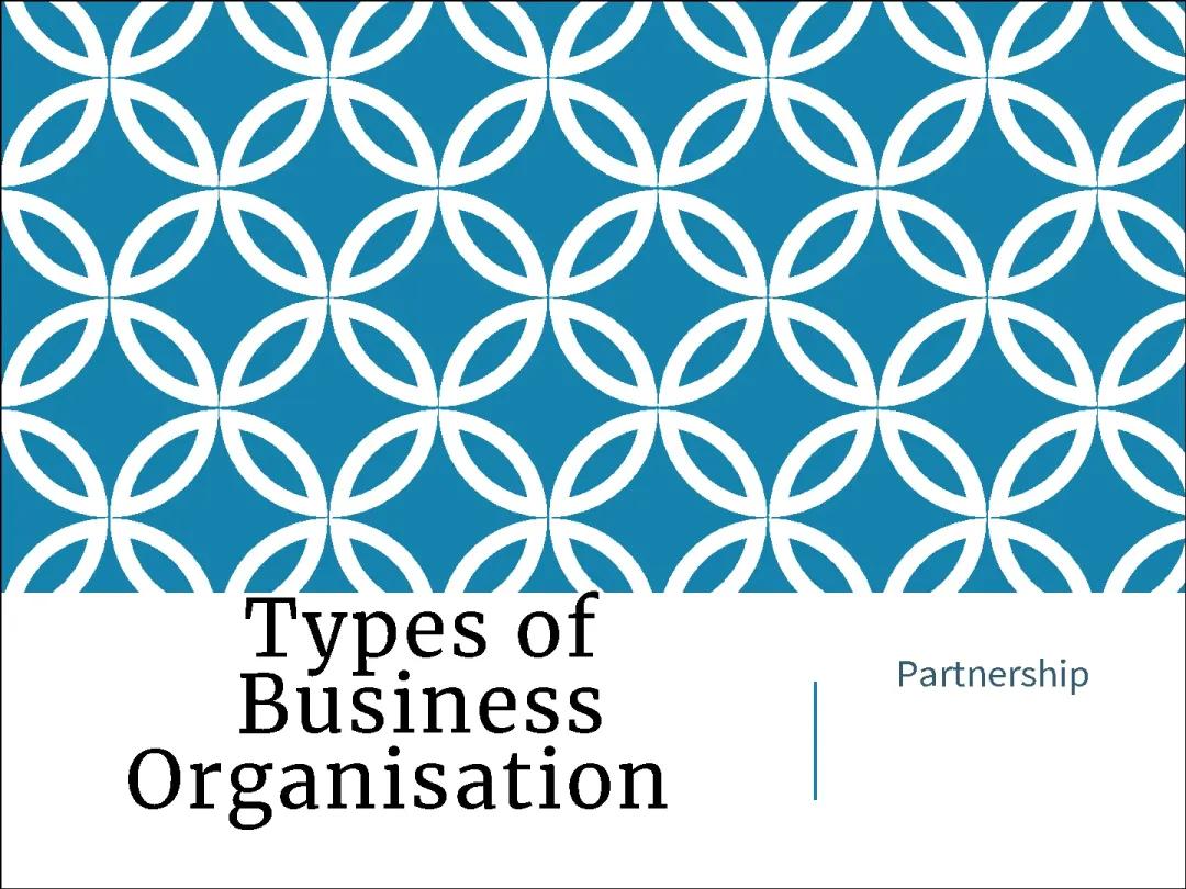 Partnerships, types of organisations 
