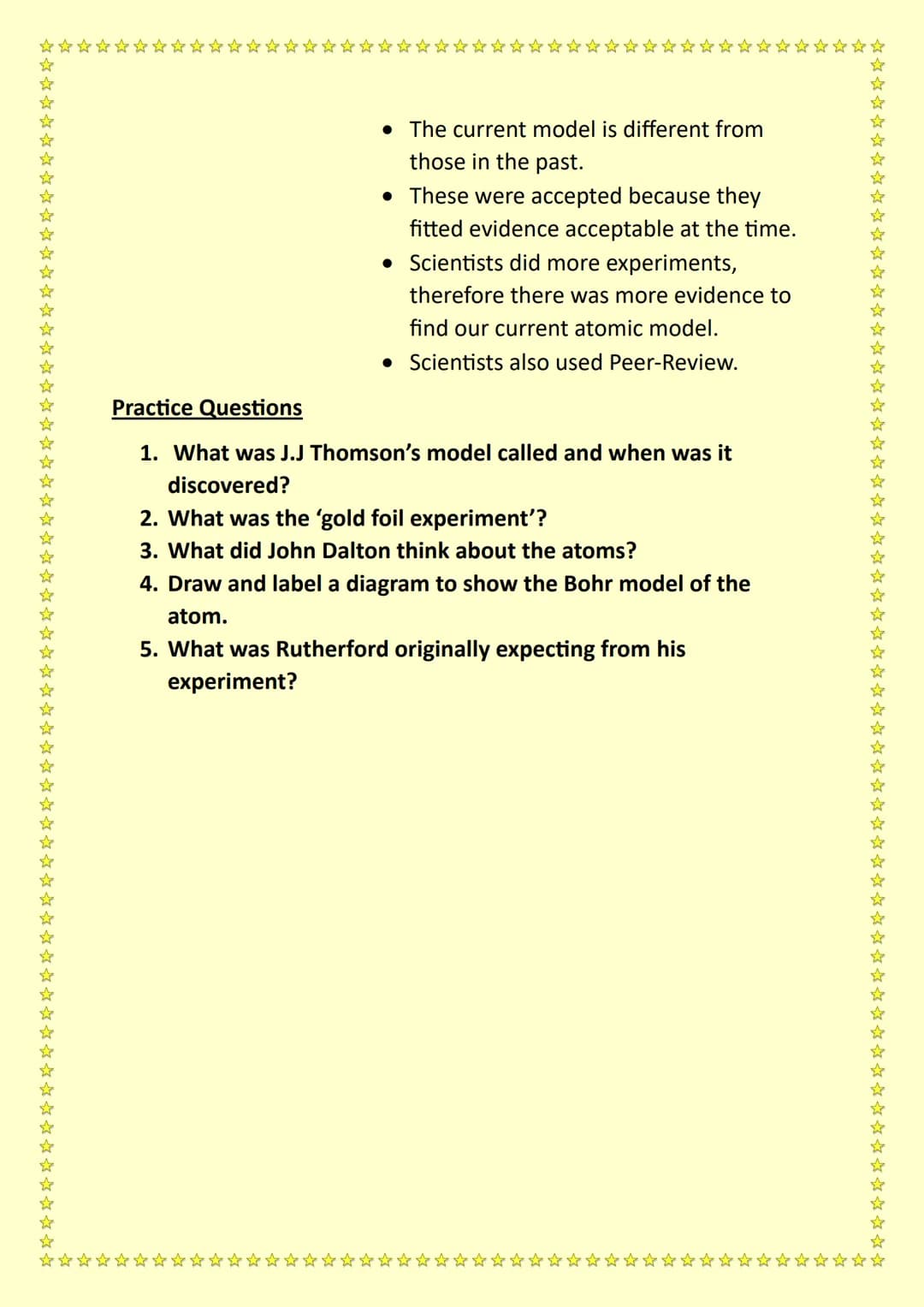 *****************************************************************
GCSE Combined Science
Notes 5) Chemistry- The History of the Atom
1. John 