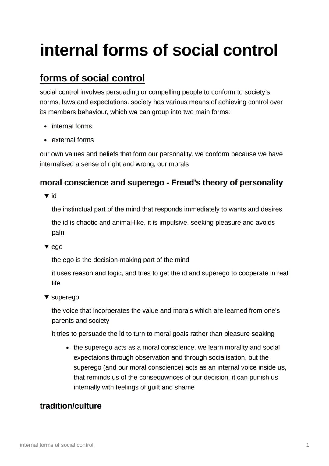 internal forms of social control
forms of social control
social control involves persuading or compelling people to conform to society's
nor