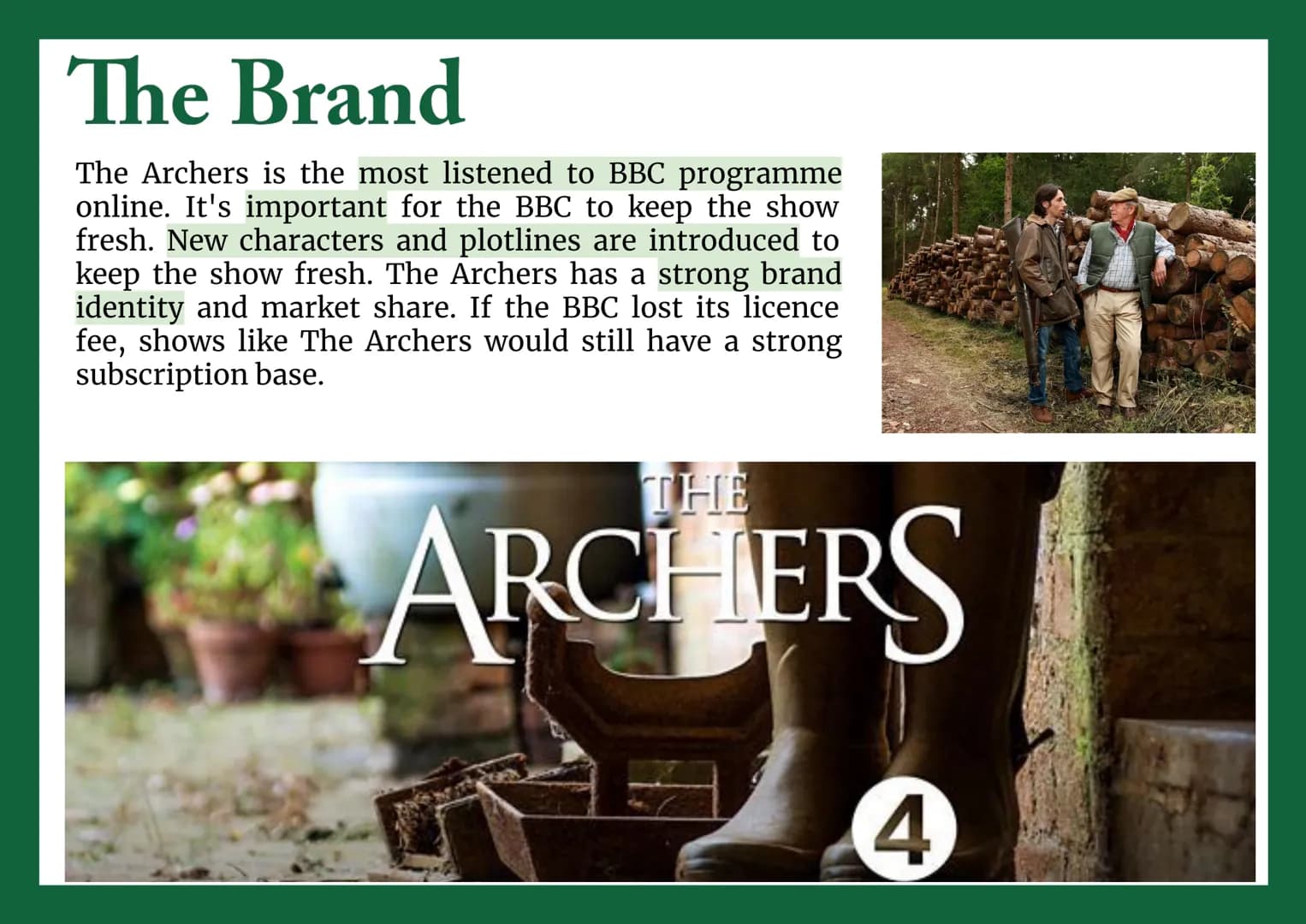 The Archers
Media Studies GCSE Context
Background Context
The Archers: radio show
on Radio Four
5+ million listeners,
significant in British