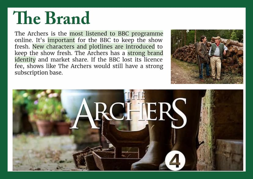The Archers
Media Studies GCSE Context
Background Context
The Archers: radio show
on Radio Four
5+ million listeners,
significant in British