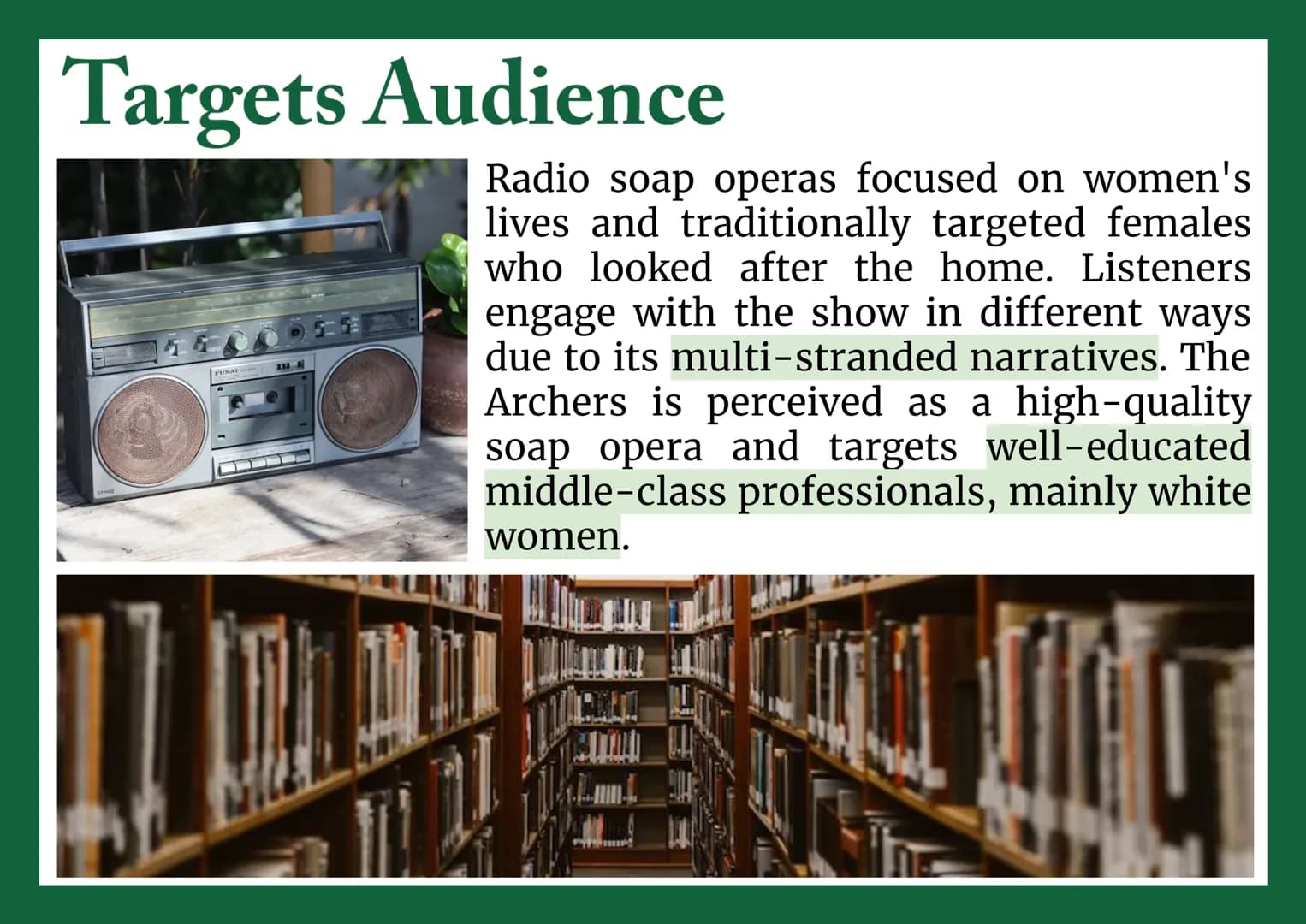 The Archers
Media Studies GCSE Context
Background Context
The Archers: radio show
on Radio Four
5+ million listeners,
significant in British