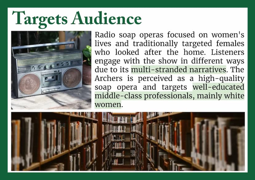 The Archers
Media Studies GCSE Context
Background Context
The Archers: radio show
on Radio Four
5+ million listeners,
significant in British