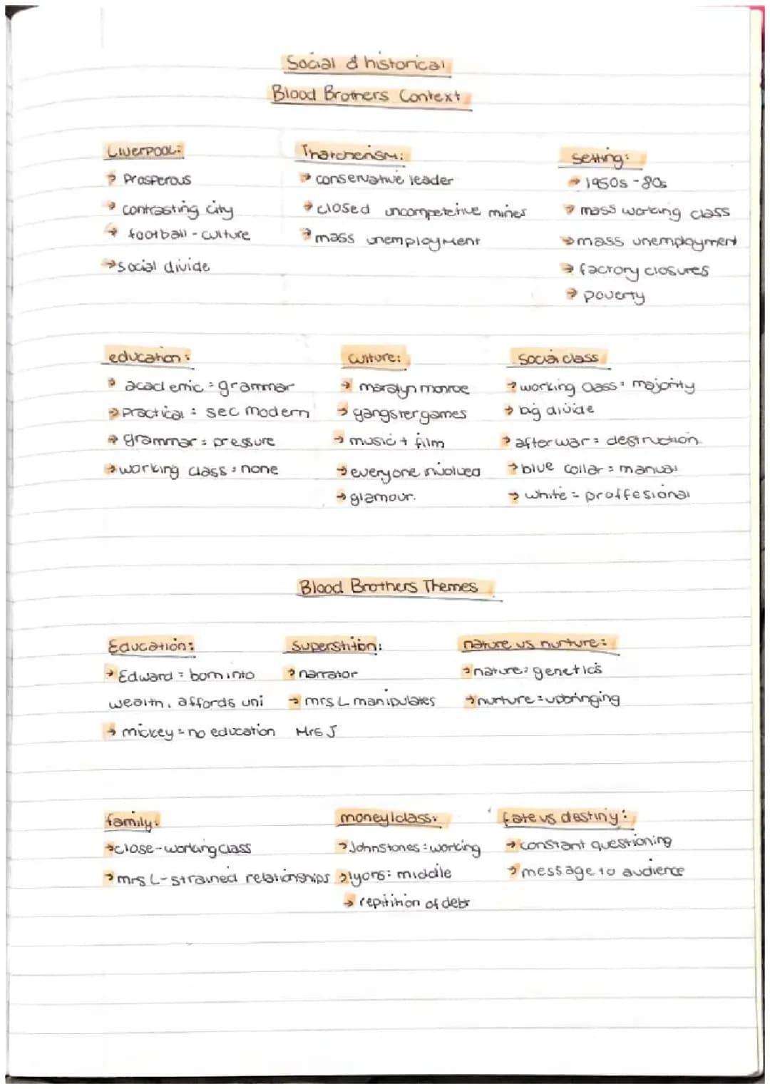 Blood Brothers Study Guide: Social Divide and Themes
