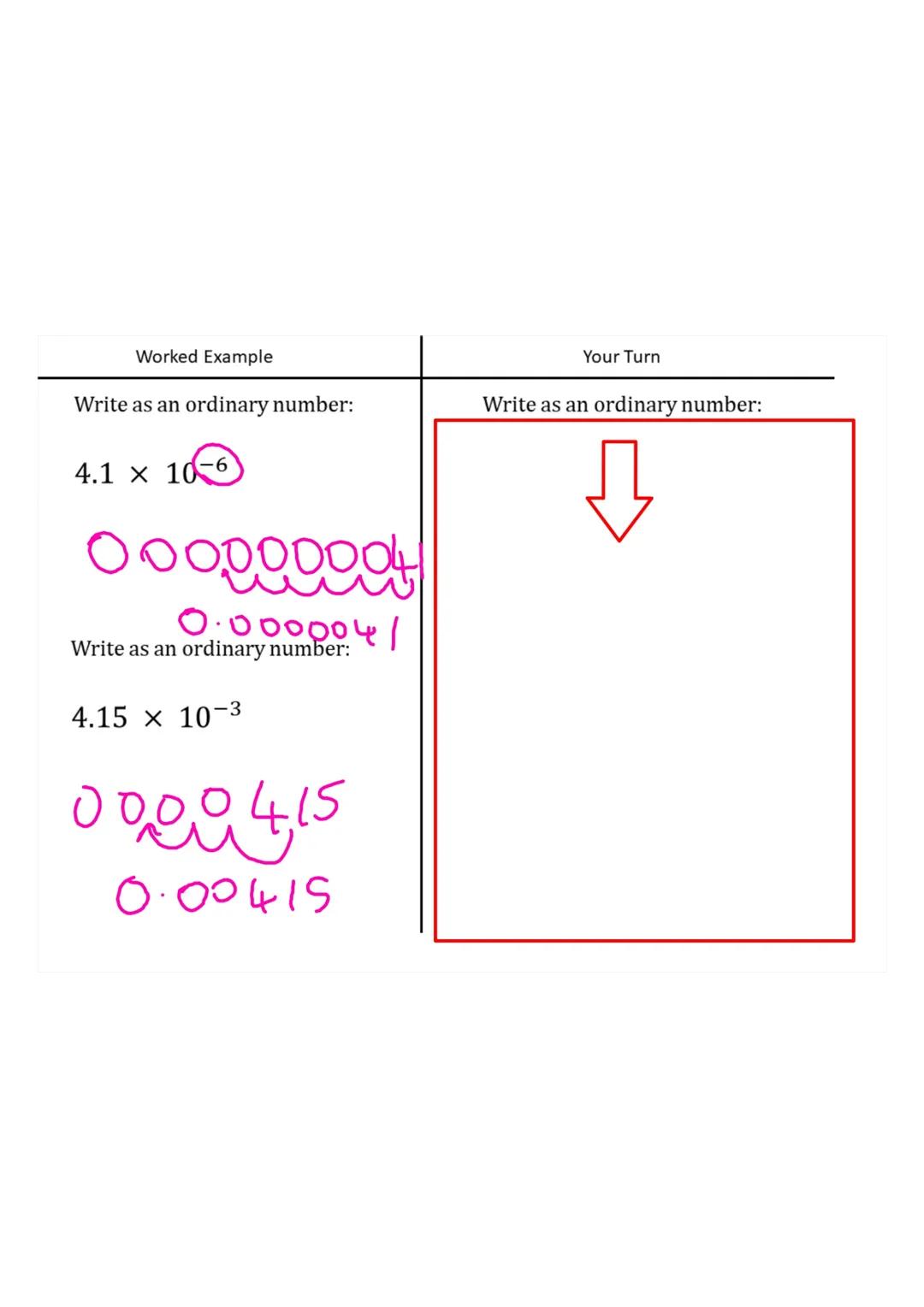 Q1 Convert to scientific notation:
a) 432,000
b) 1,010,000
Q2
2 cm
5 cm
9 cm
Caluculate the volume and the
surface area of the cuboid
Q3 A c