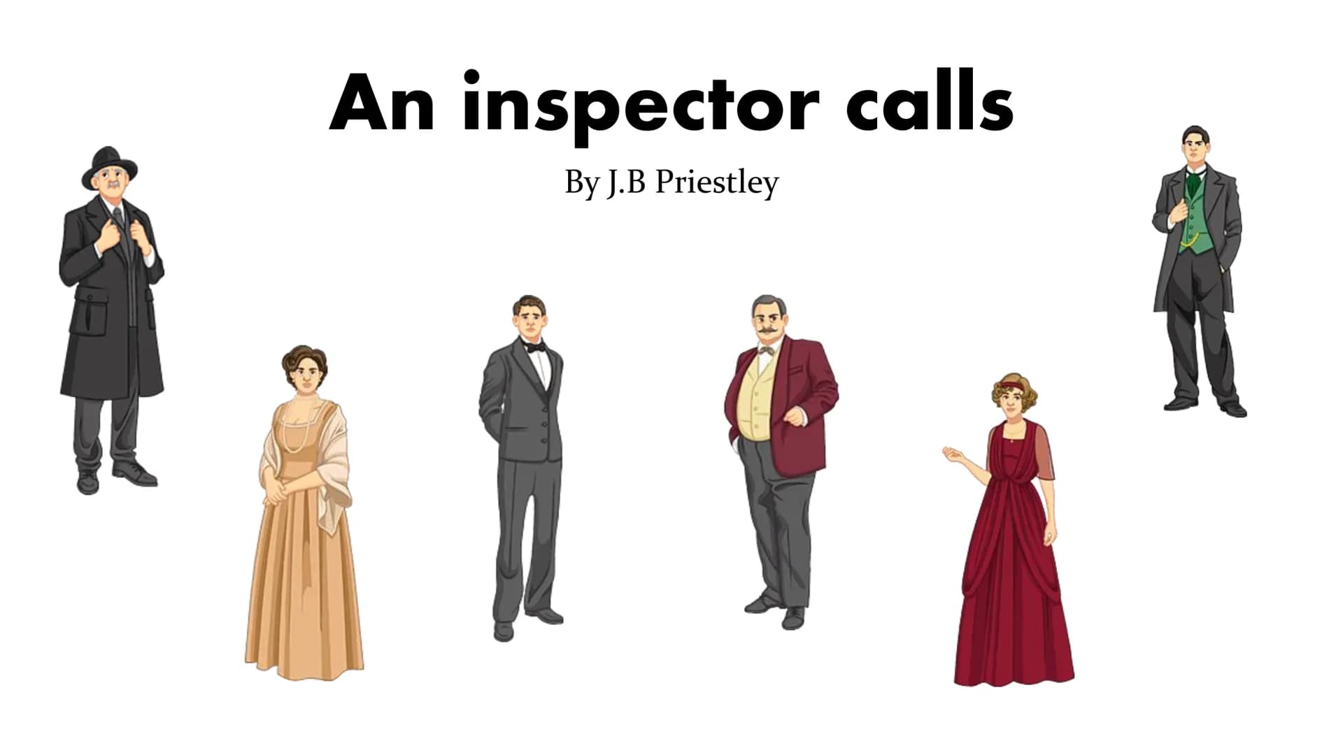 WINE
An inspector calls
By J.B Priestley Context
• An Inspector Calls was written in 1945 and set in 1912
•
In 1912 women had no rights - wh