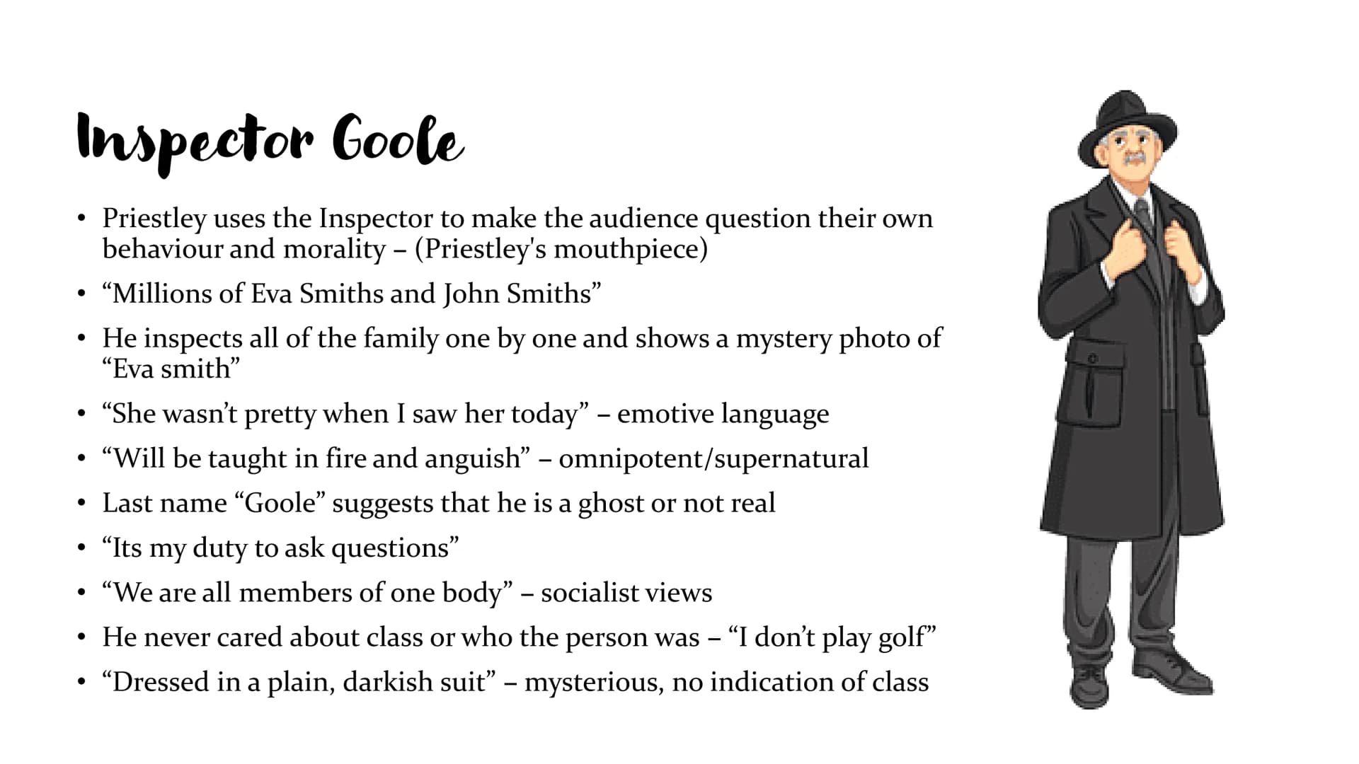 WINE
An inspector calls
By J.B Priestley Context
• An Inspector Calls was written in 1945 and set in 1912
•
In 1912 women had no rights - wh