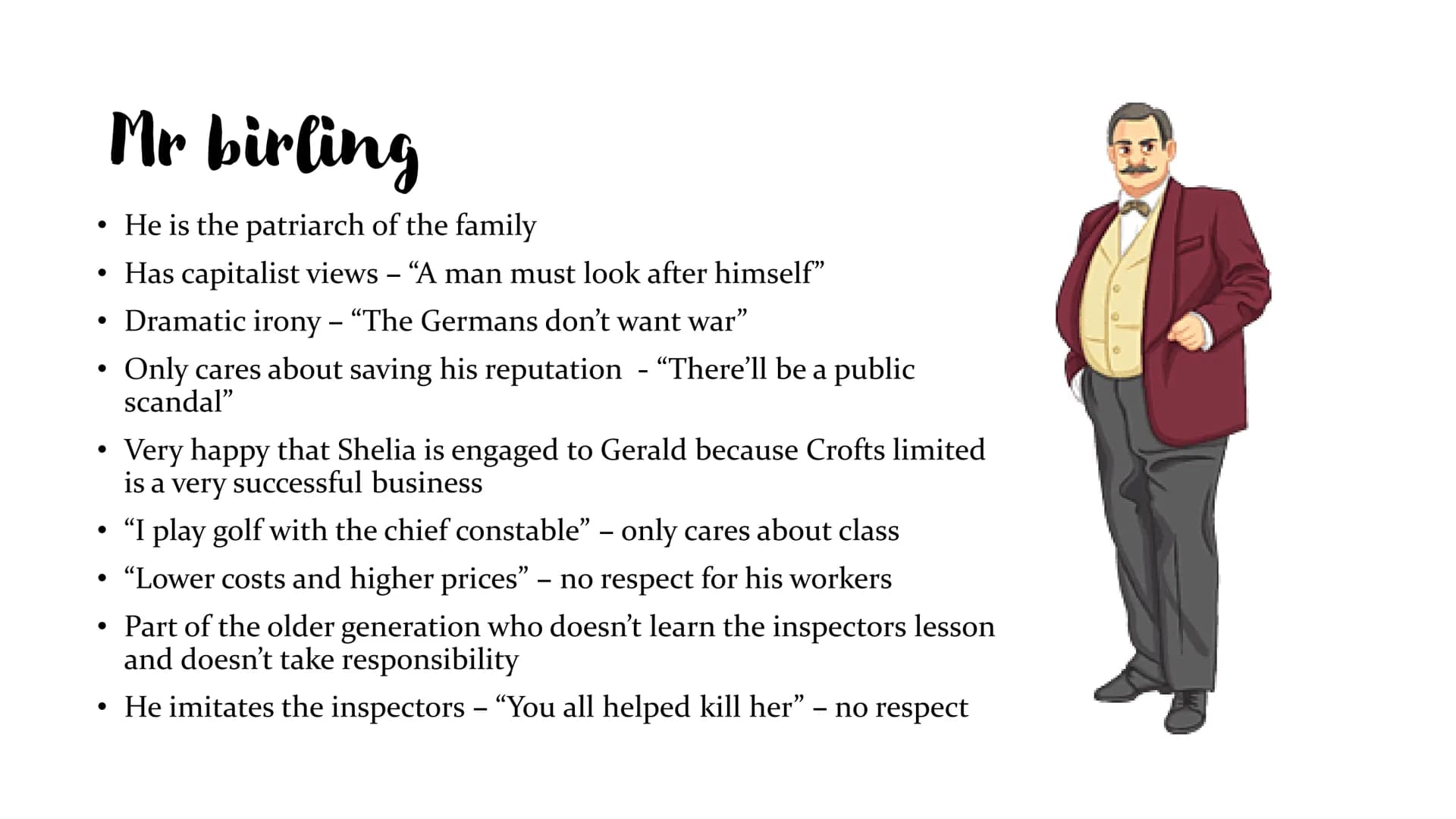WINE
An inspector calls
By J.B Priestley Context
• An Inspector Calls was written in 1945 and set in 1912
•
In 1912 women had no rights - wh