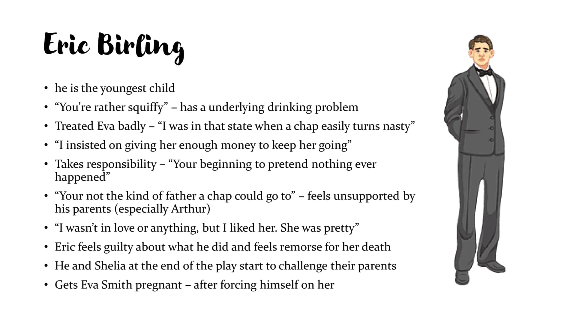 WINE
An inspector calls
By J.B Priestley Context
• An Inspector Calls was written in 1945 and set in 1912
•
In 1912 women had no rights - wh