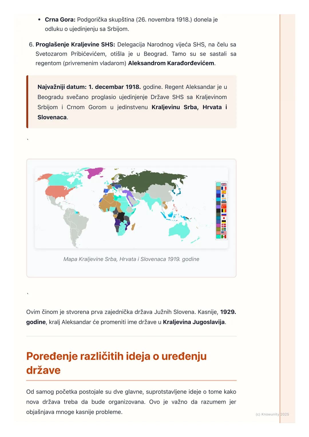 # Stvaranje Kraljevine
SHS/Jugoslavije

Uvod u stvaranje zajedničke države

Posle Prvog svetskog rata, velike imperije poput Austrougarske i