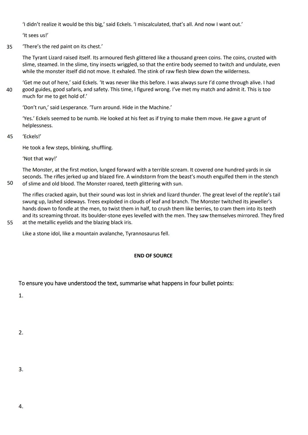 Questions 1 and 2
In this lesson, we will be revising for AQA English Language Paper 1. We will only be focusing
on questions 1 and 2 today.