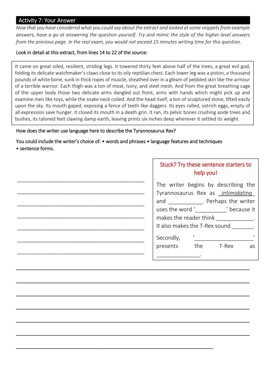 Questions 1 and 2
In this lesson, we will be revising for AQA English Language Paper 1. We will only be focusing
on questions 1 and 2 today.