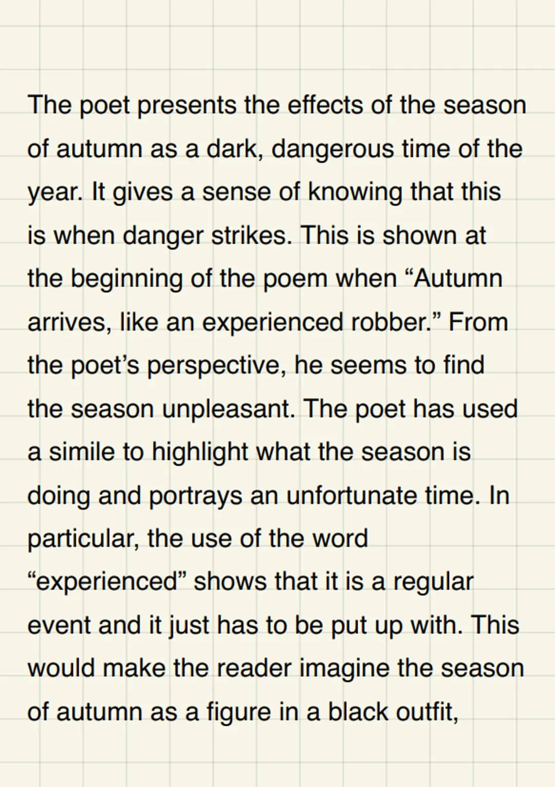 Unseen Poetry Grade
7, on the poem
"Autumn" by Alan
Bold
In "Autumn", how does the poet present
the effects of the season of autumn?
The poe