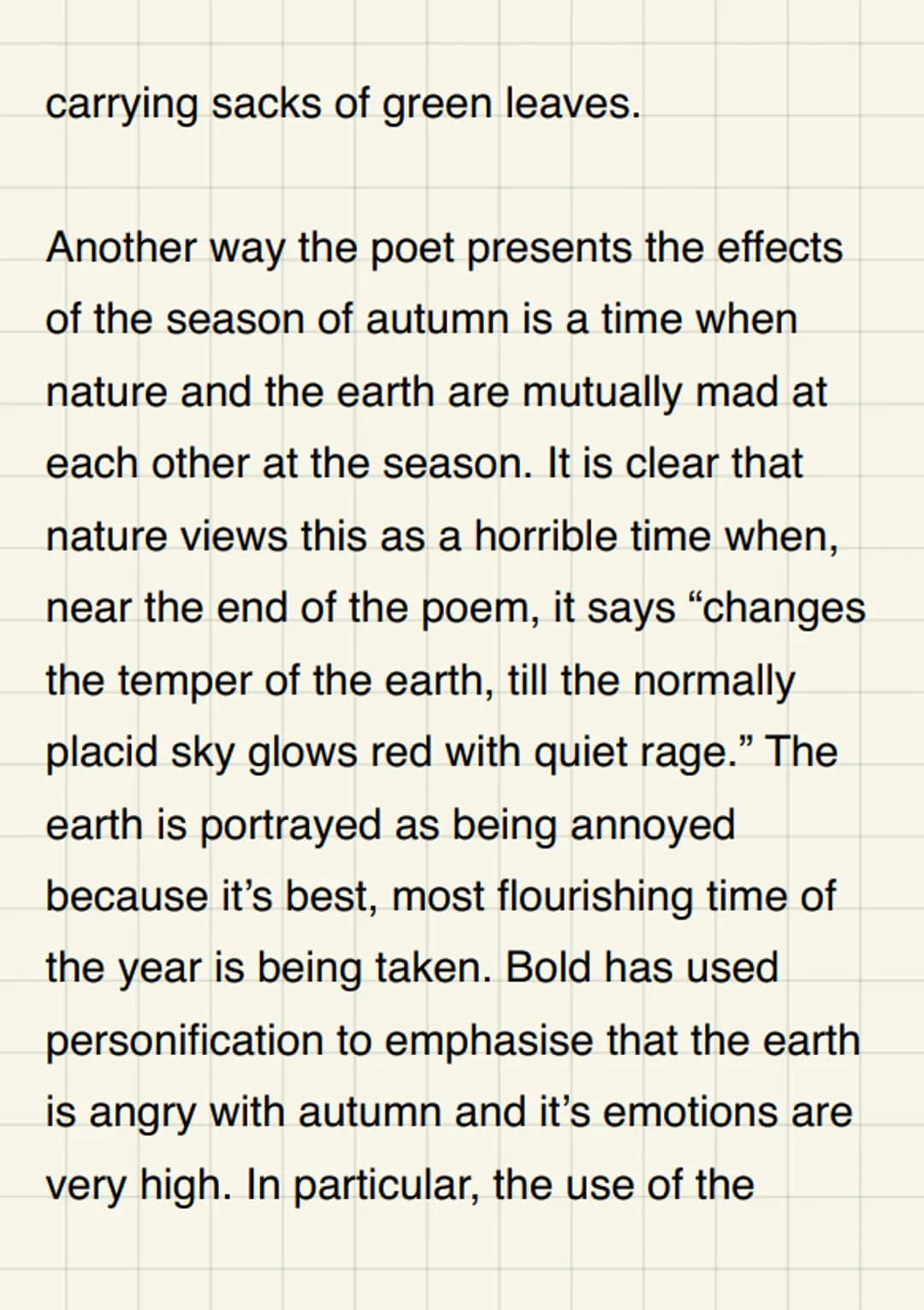 Unseen Poetry Grade
7, on the poem
"Autumn" by Alan
Bold
In "Autumn", how does the poet present
the effects of the season of autumn?
The poe