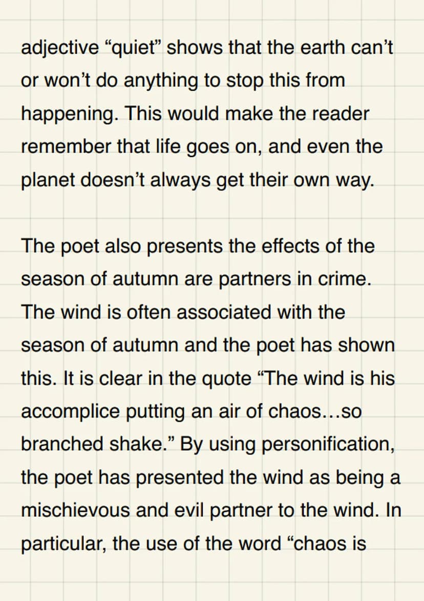 Unseen Poetry Grade
7, on the poem
"Autumn" by Alan
Bold
In "Autumn", how does the poet present
the effects of the season of autumn?
The poe