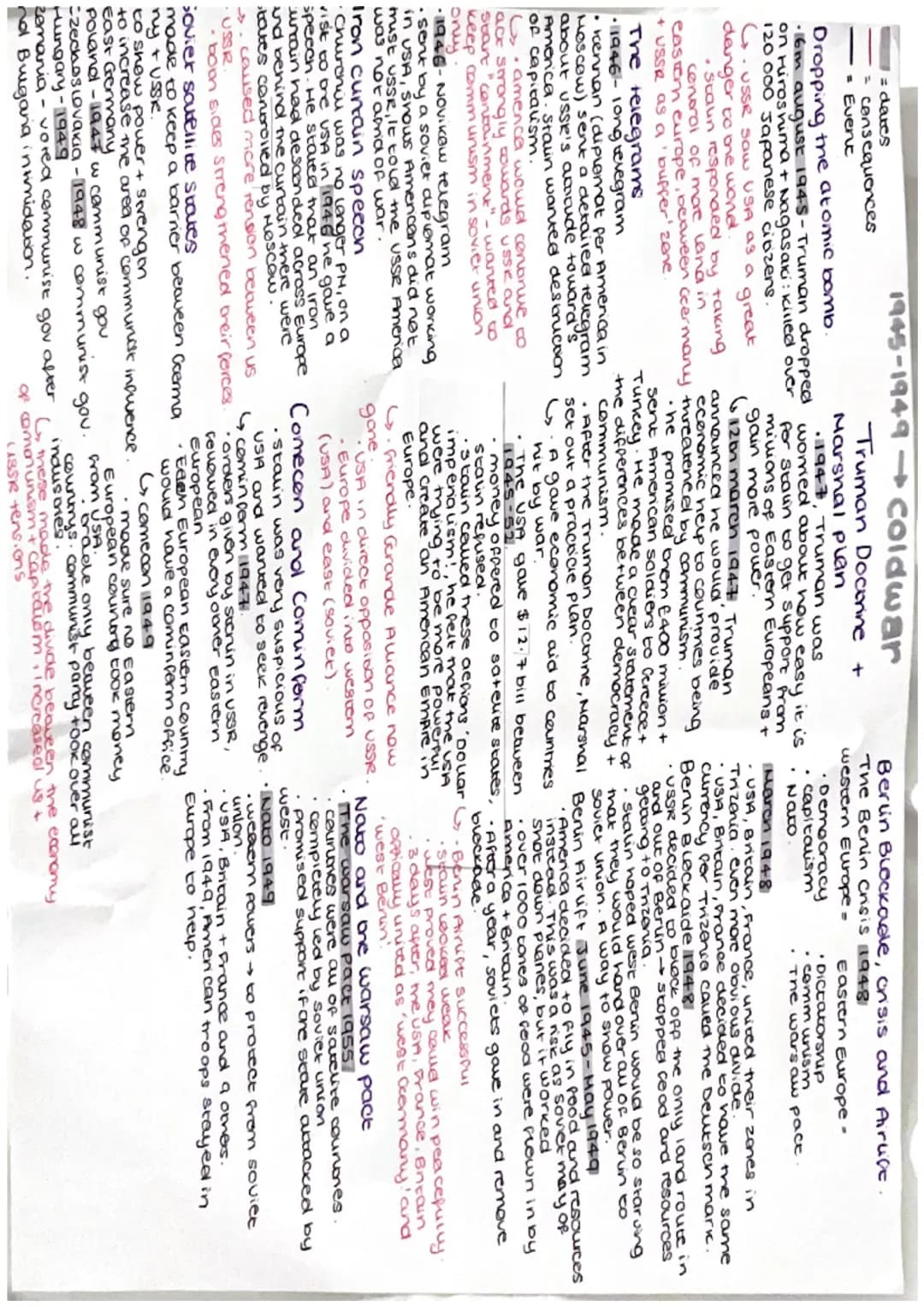 = deues
= consequences
= Event
1945-1949-coldwar
Truman Doctrine
Marshal plan
.1947, Truman was
wored about how easy it is
for Staun to get 
