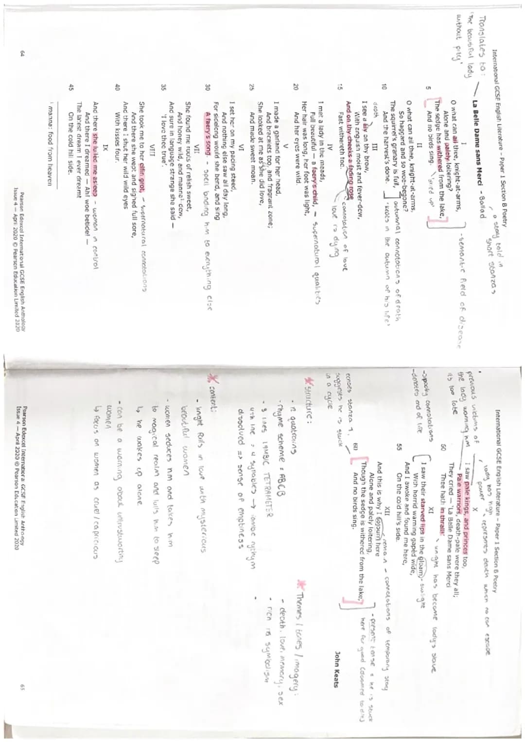 International GCSE English Literature
Part 3: Paper 1 Section B Poetry
If-, Rudyard Kipling ✓.
•rhyme
Prayer Before Birth, Louis MacNeice - 