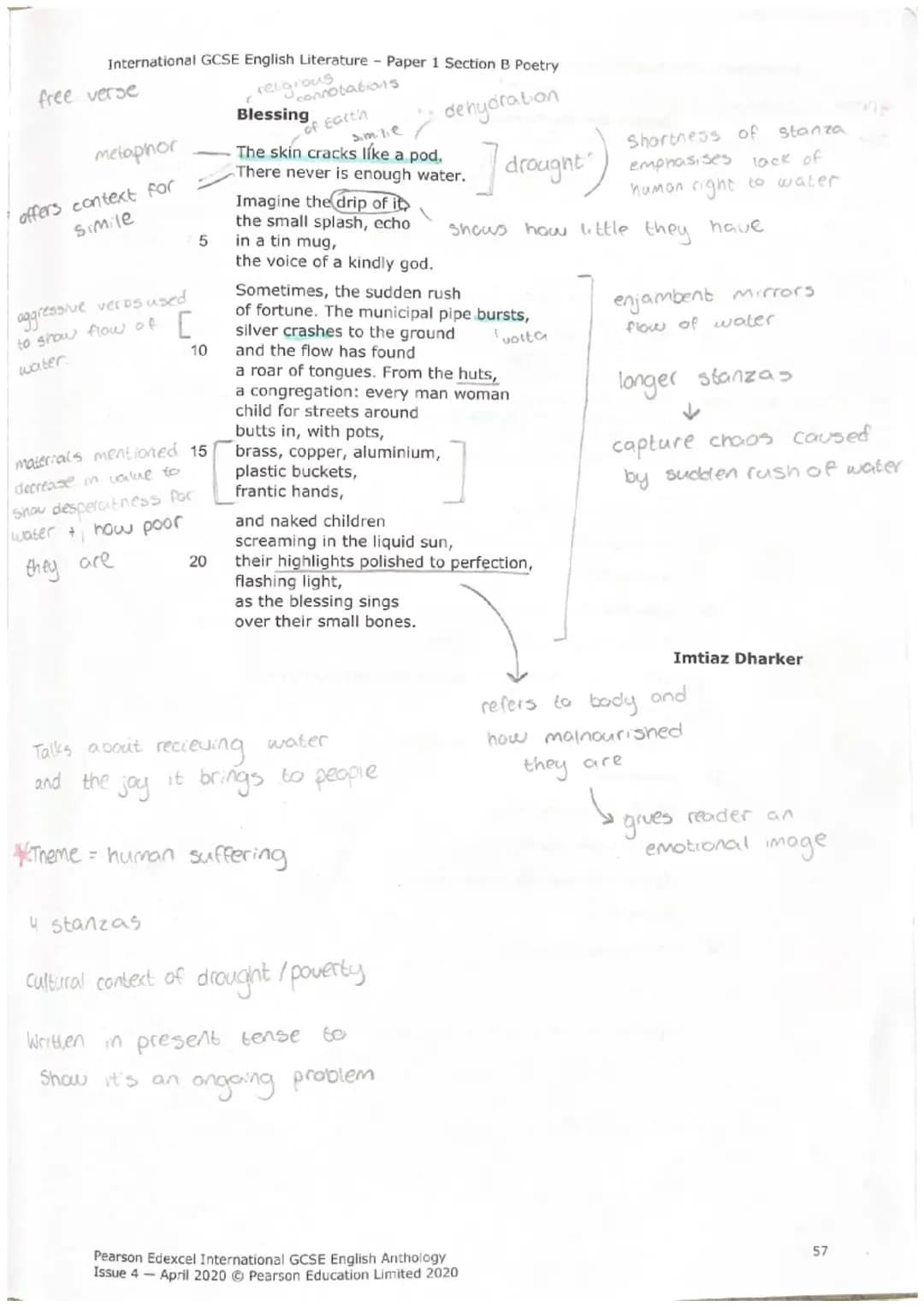 International GCSE English Literature
Part 3: Paper 1 Section B Poetry
If-, Rudyard Kipling ✓.
•rhyme
Prayer Before Birth, Louis MacNeice - 