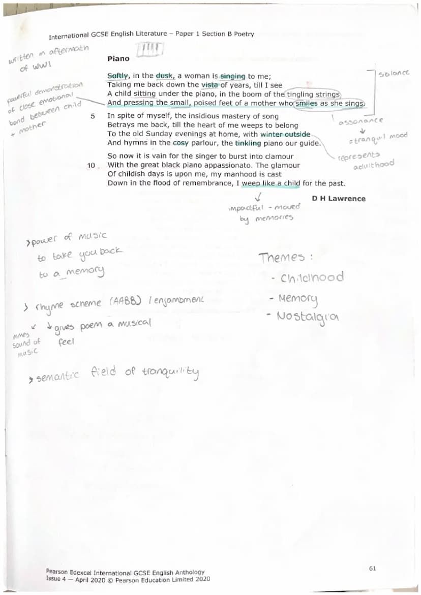 International GCSE English Literature
Part 3: Paper 1 Section B Poetry
If-, Rudyard Kipling ✓.
•rhyme
Prayer Before Birth, Louis MacNeice - 
