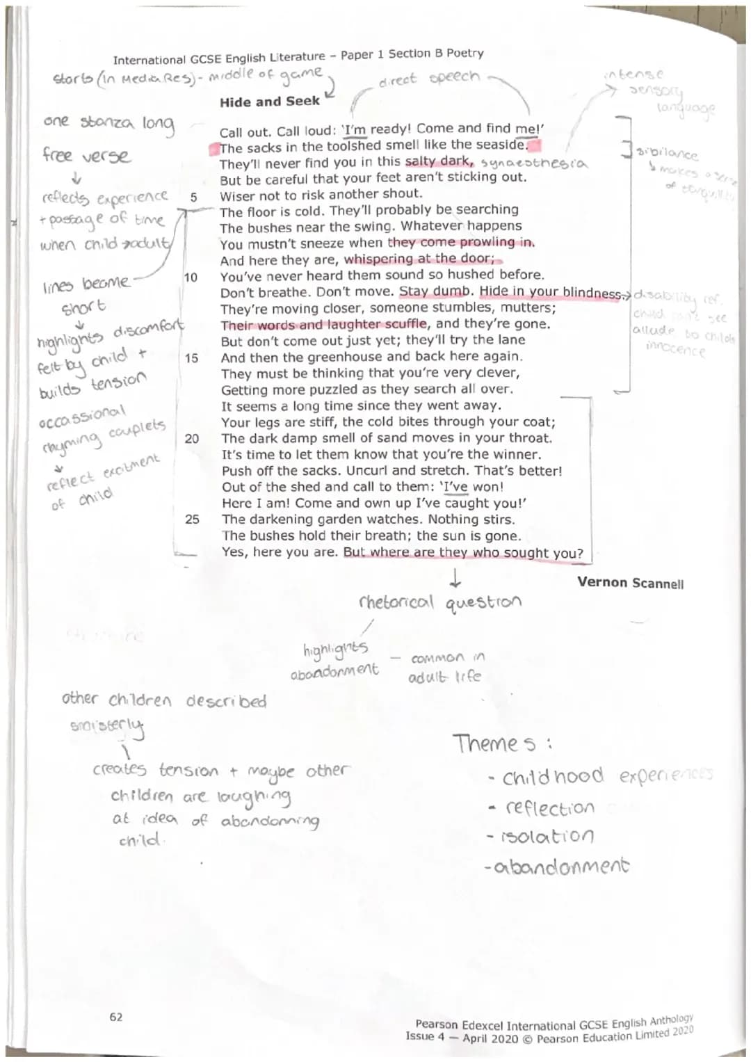 International GCSE English Literature
Part 3: Paper 1 Section B Poetry
If-, Rudyard Kipling ✓.
•rhyme
Prayer Before Birth, Louis MacNeice - 