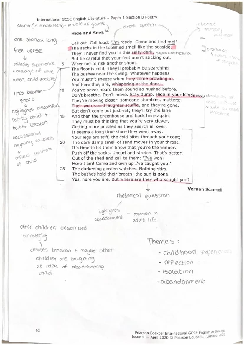 International GCSE English Literature
Part 3: Paper 1 Section B Poetry
If-, Rudyard Kipling ✓.
•rhyme
Prayer Before Birth, Louis MacNeice - 