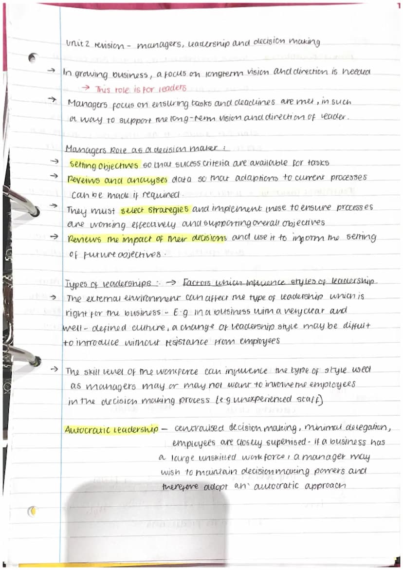 Unit 1 revision → Business Aims and objectives
→ A business will use its mission statement to create corporate aims.
which are long-term goa