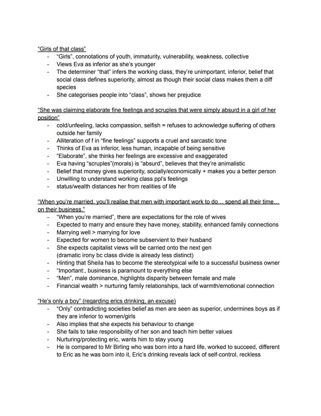 --- OCR Start ---
Mr Birling
Demonstrates lack of morals (capitalist)
Doesn't take responsibility
Stubborn, conceited, arrogant, single mind