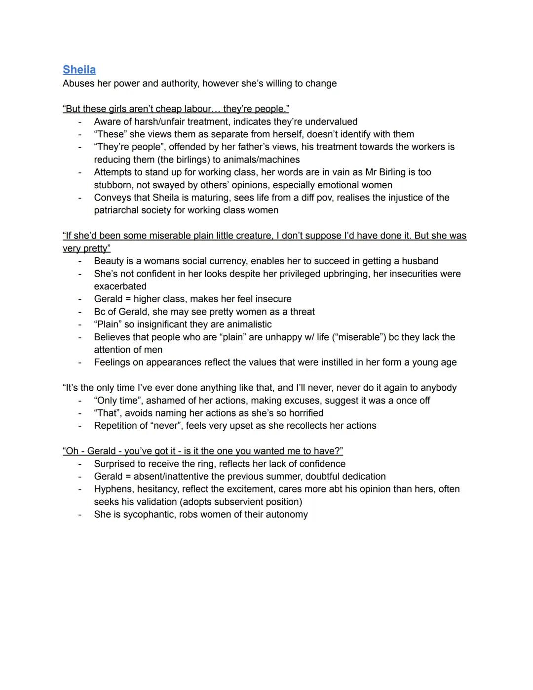 --- OCR Start ---
Mr Birling
Demonstrates lack of morals (capitalist)
Doesn't take responsibility
Stubborn, conceited, arrogant, single mind