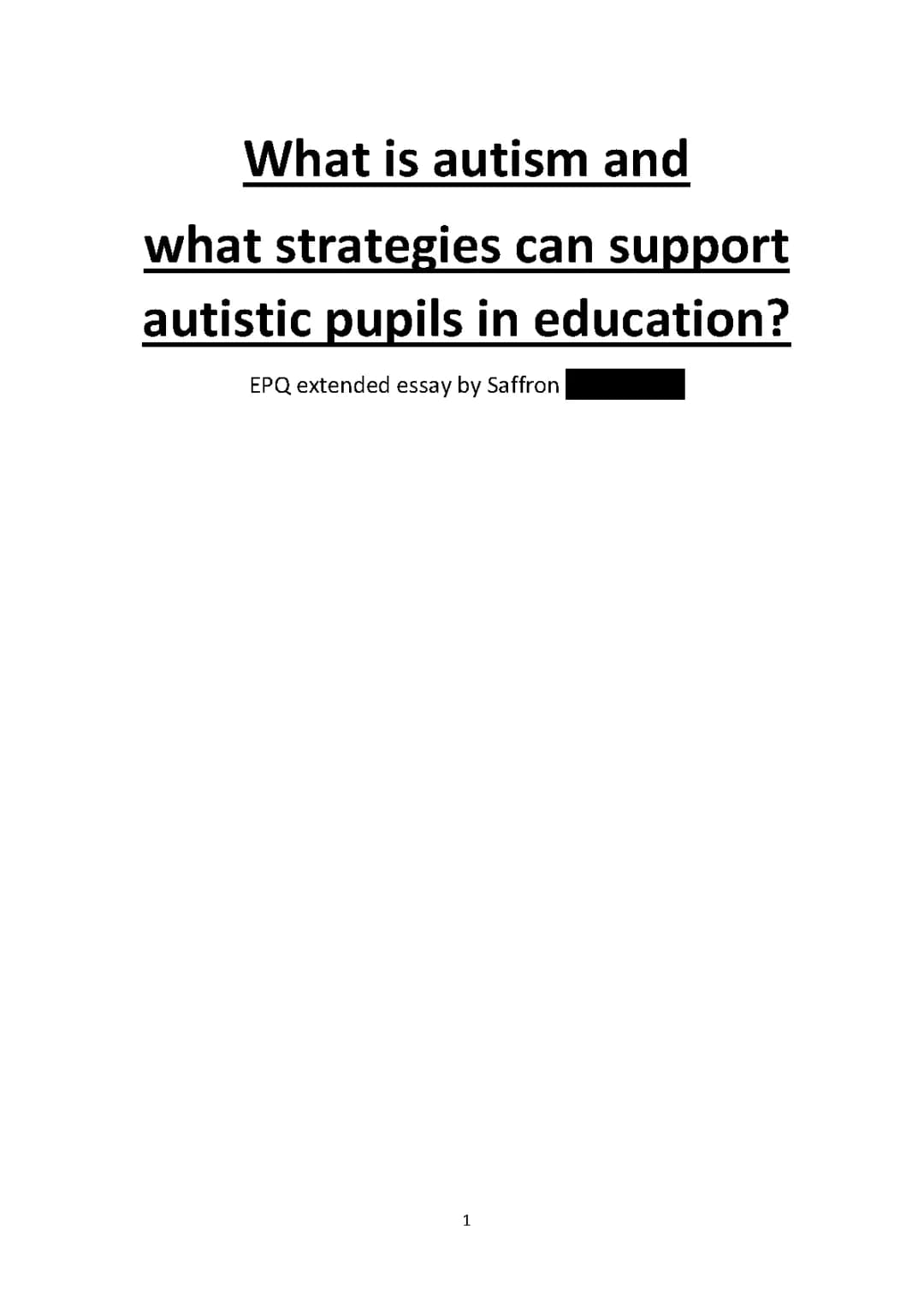 Awesome EPQ Examples & Tips for Students with Autism