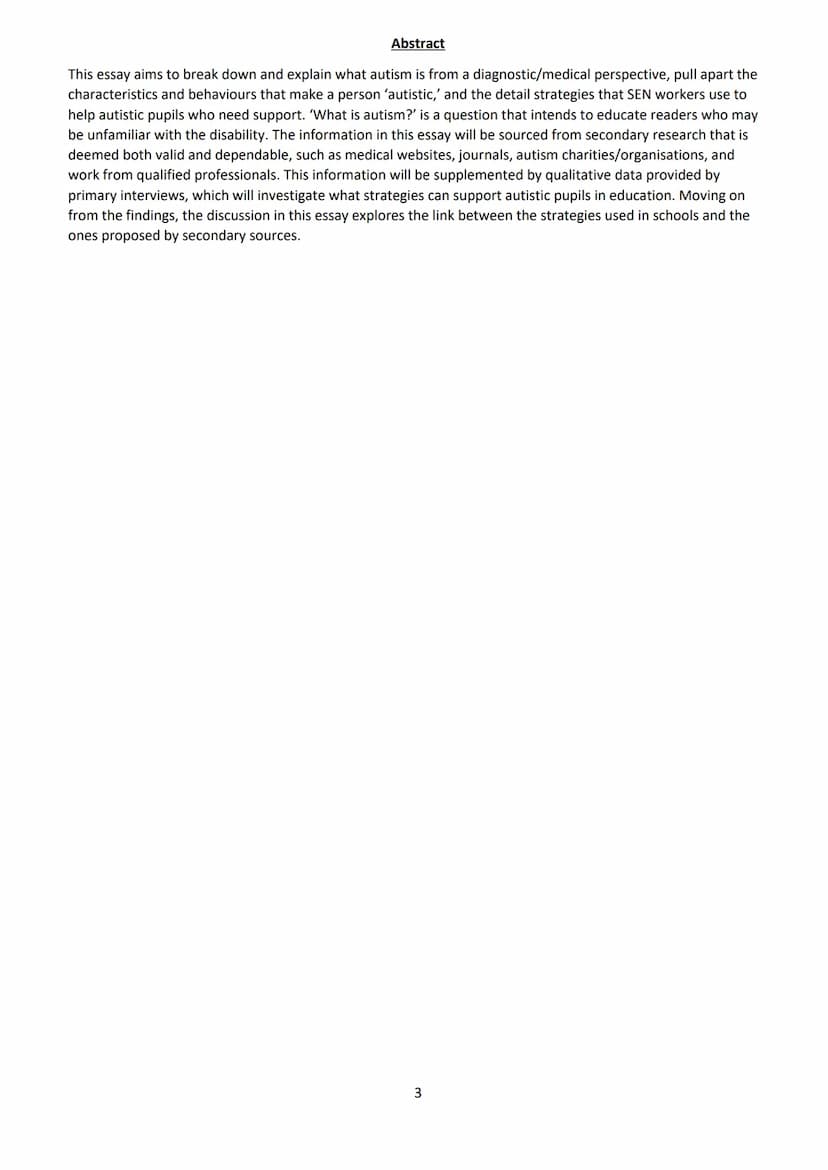 
<h2 id="abstract">Abstract</h2>
<p>The aim of this extended essay is to provide a comprehensive understanding of autism from a diagnostic/m