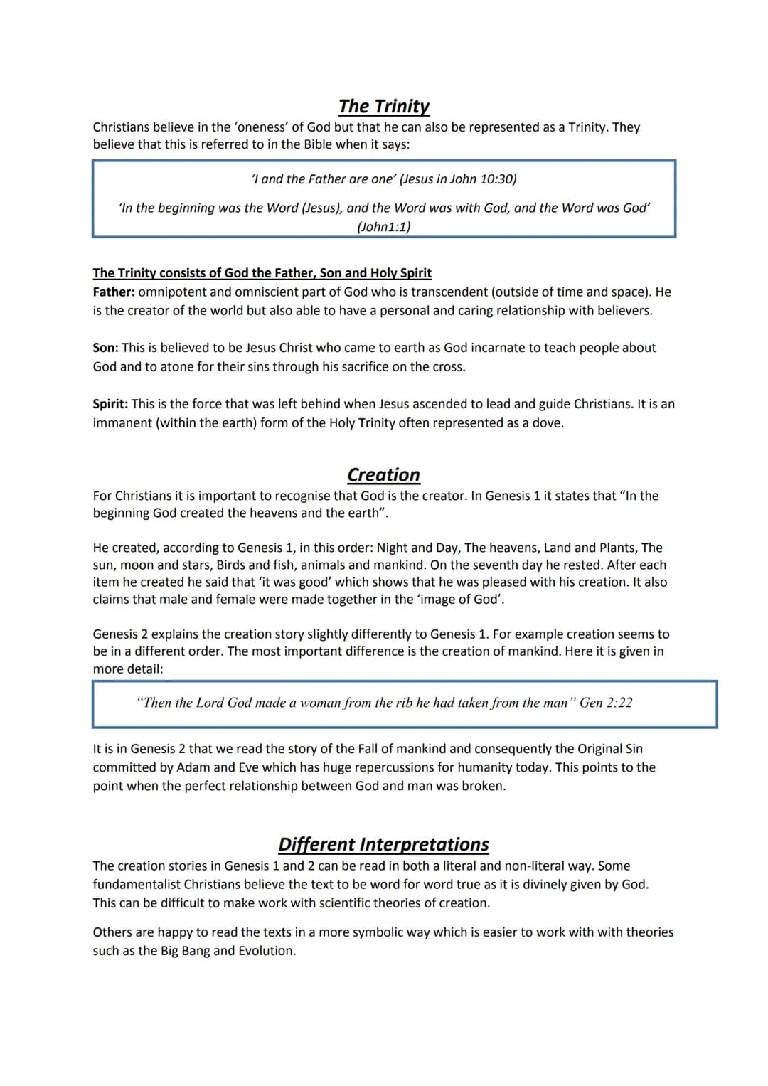 GCSE Philosophy and Ethics - Christian Beliefs revision notes
Key concepts:
(A questions - you must have definition & example)
Omnipotent: T