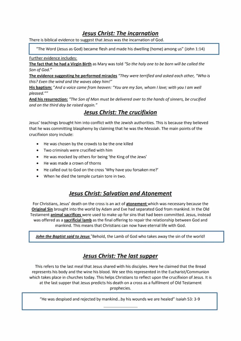 GCSE Philosophy and Ethics - Christian Beliefs revision notes
Key concepts:
(A questions - you must have definition & example)
Omnipotent: T