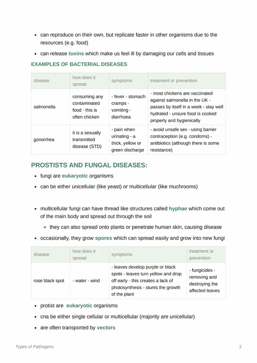 Types of Pathogens
VIRAL DISEASES:
• viruses are not cells; they are not living; they cannot reproduce
• they can invade an organisms cell a