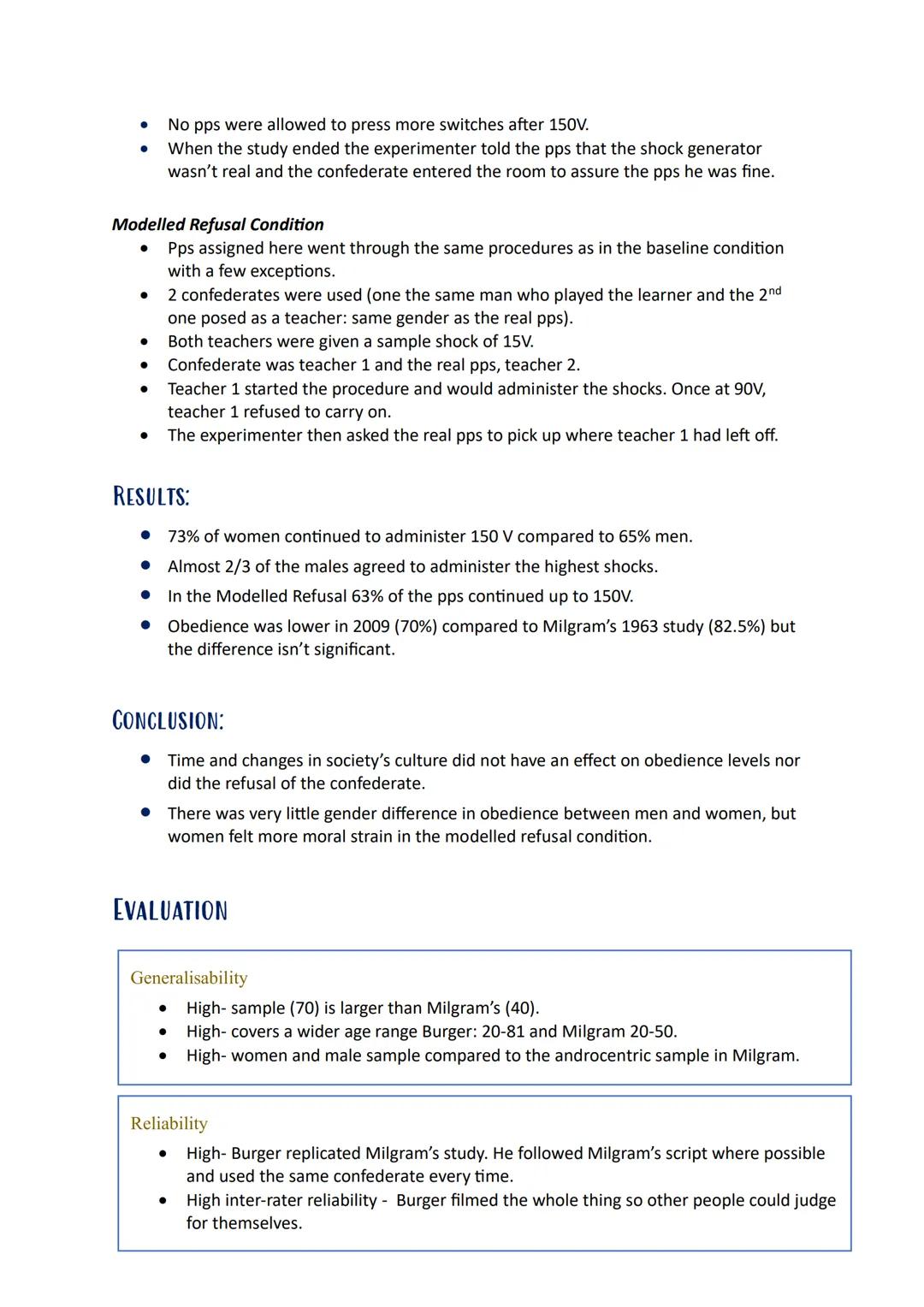BACKGROUND:
Jerry Burger was interested in whether people these days would still obey an authority
figure. He adapted his research to adhere