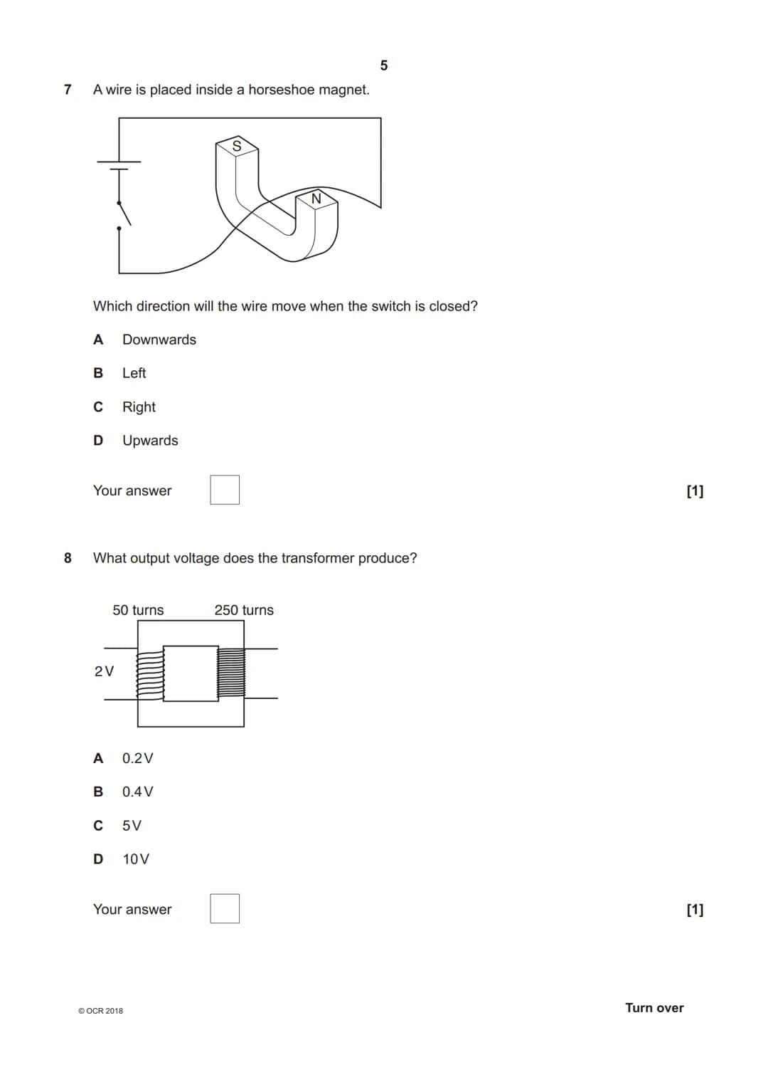 70247 8 3 3 2 5*
OCR
Oxford Cambridge and RSA
H
GCSE (9-1) Physics A (Gateway Science)
J249/03 Paper 3, P1 - P4 and P9 (Higher Tier)
Wednesd